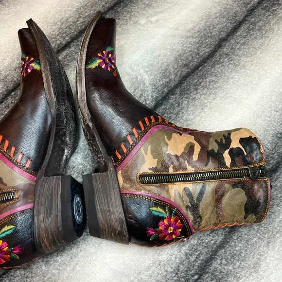 { Double D Ranch Old Gringo } Cosmic Camo Chocolate/Camouflage Western Boots - Picture 11 of 16